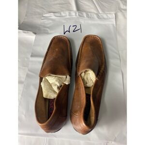 Rossi Men's Brown Leather Slip-On Loafers Square Toe Dress Shoes